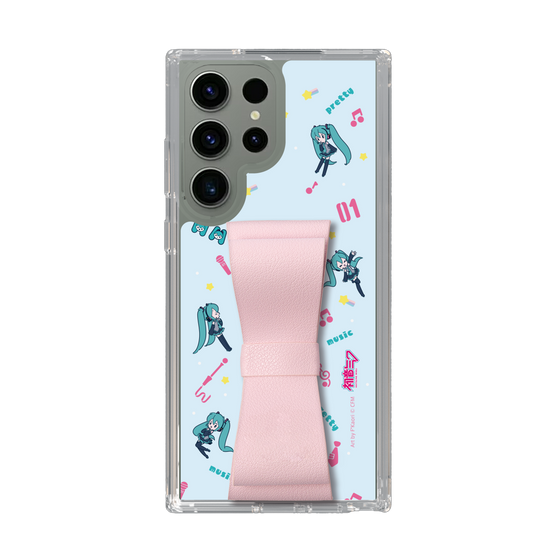 Slim Protection Case - STAND & RING RIBBON Sakura Pink［ HATSUNE MIKU - Ribbon - Instrumental - Blue ］