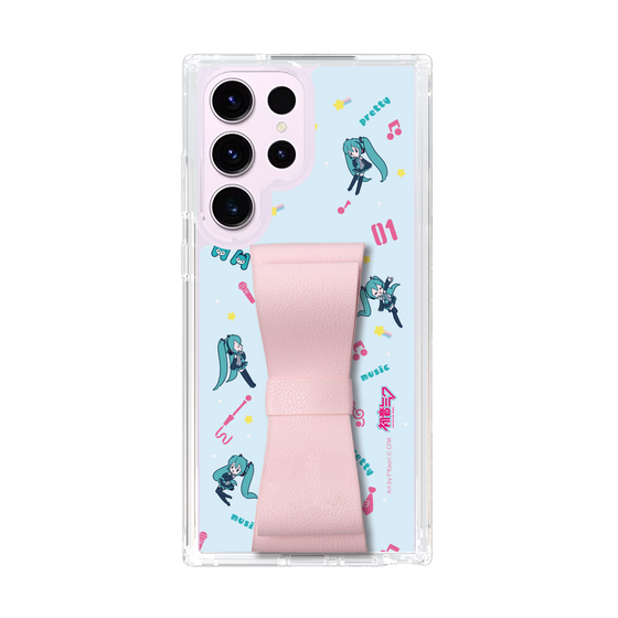 Slim Protection Case - STAND & RING RIBBON Sakura Pink［ HATSUNE MIKU - Ribbon - Instrumental - Blue ］