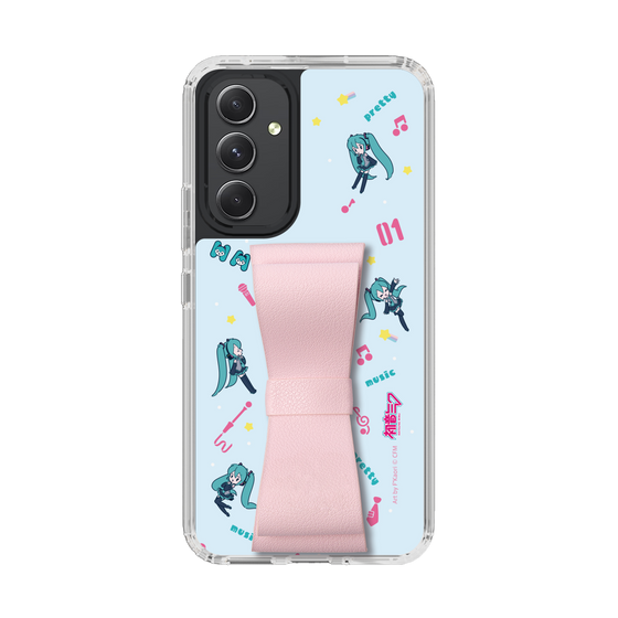 Slim Protection Case - STAND & RING RIBBON Sakura Pink［ HATSUNE MIKU - Ribbon - Instrumental - Blue ］