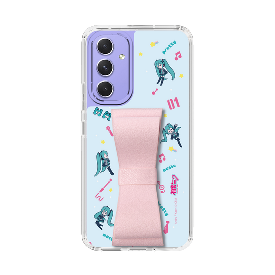 Slim Protection Case - STAND & RING RIBBON Sakura Pink［ HATSUNE MIKU - Ribbon - Instrumental - Blue ］