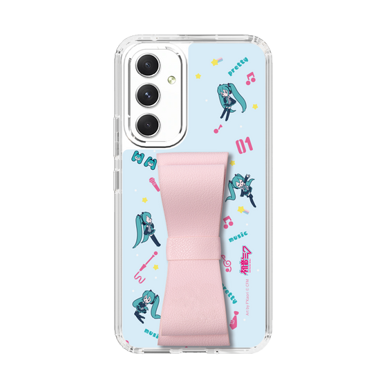 Slim Protection Case - STAND & RING RIBBON Sakura Pink［ HATSUNE MIKU - Ribbon - Instrumental - Blue ］