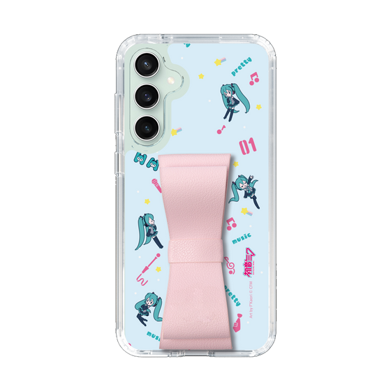 Slim Protection Case - STAND & RING RIBBON Sakura Pink［ HATSUNE MIKU - Ribbon - Instrumental - Blue ］
