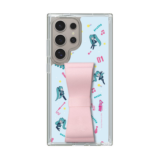 Slim Protection Case - STAND & RING RIBBON Sakura Pink［ HATSUNE MIKU - Ribbon - Instrumental - Blue ］