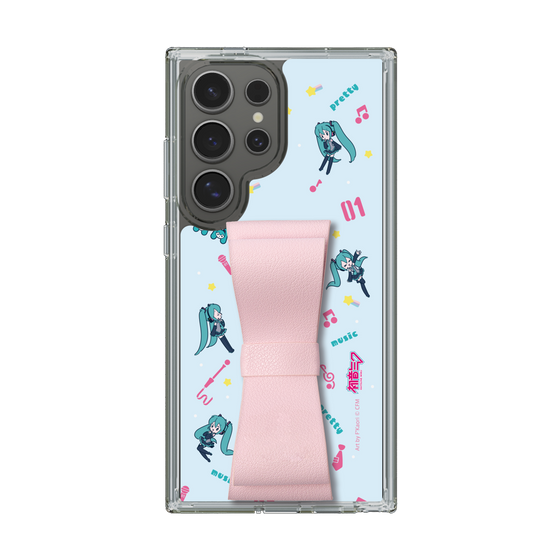 Slim Protection Case - STAND & RING RIBBON Sakura Pink［ HATSUNE MIKU - Ribbon - Instrumental - Blue ］