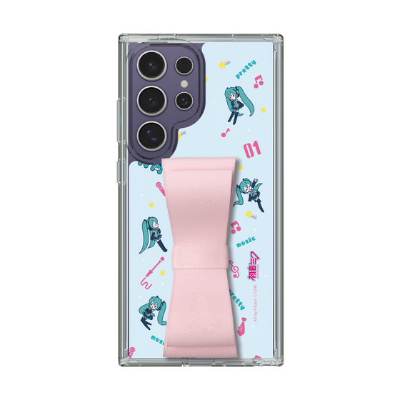 Slim Protection Case - STAND & RING RIBBON Sakura Pink［ HATSUNE MIKU - Ribbon - Instrumental - Blue ］