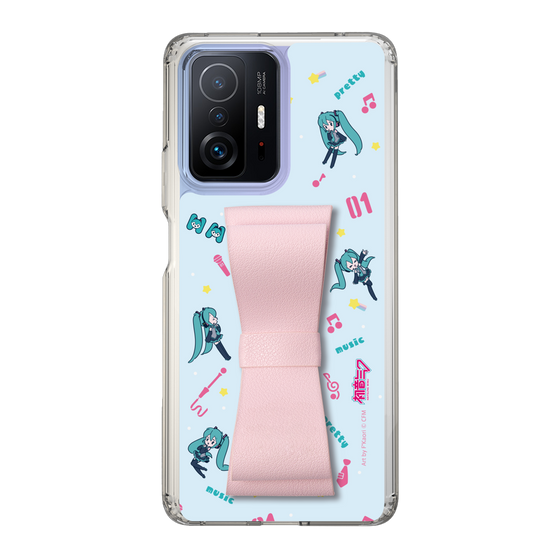Slim Protection Case - STAND & RING RIBBON Sakura Pink［ HATSUNE MIKU - Ribbon - Instrumental - Blue ］