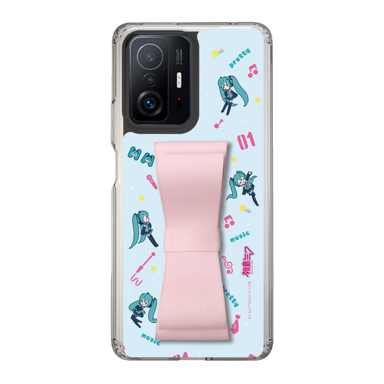 Slim Protection Case - STAND & RING RIBBON Sakura Pink［ HATSUNE MIKU - Ribbon - Instrumental - Blue ］