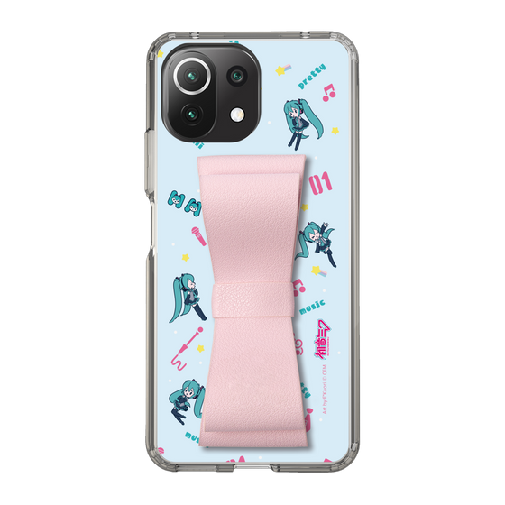 Slim Protection Case - STAND & RING RIBBON Sakura Pink［ HATSUNE MIKU - Ribbon - Instrumental - Blue ］