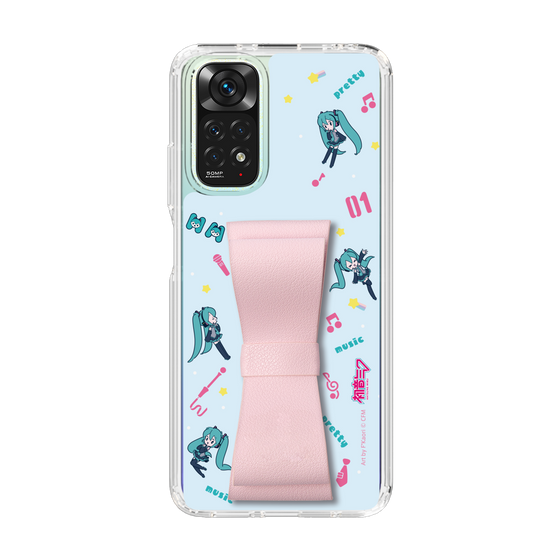 Slim Protection Case - STAND & RING RIBBON Sakura Pink［ HATSUNE MIKU - Ribbon - Instrumental - Blue ］