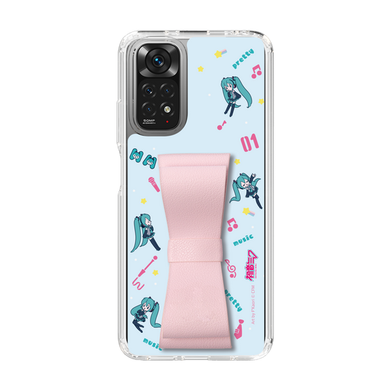 Slim Protection Case - STAND & RING RIBBON Sakura Pink［ HATSUNE MIKU - Ribbon - Instrumental - Blue ］