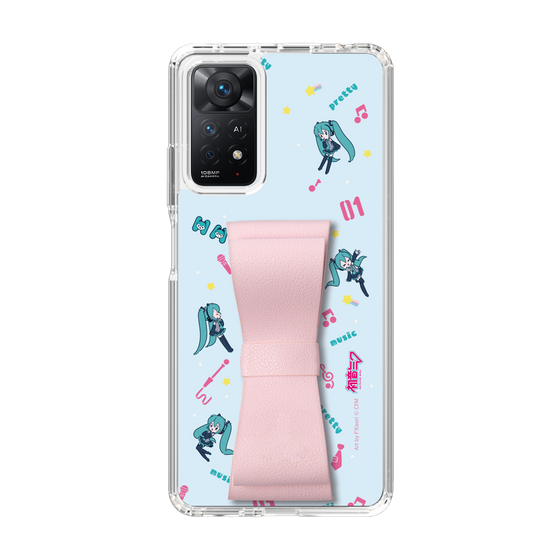 Slim Protection Case - STAND & RING RIBBON Sakura Pink［ HATSUNE MIKU - Ribbon - Instrumental - Blue ］