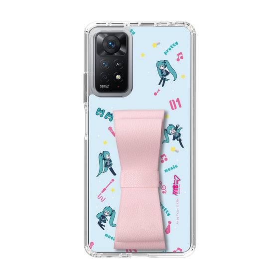 Slim Protection Case - STAND & RING RIBBON Sakura Pink［ HATSUNE MIKU - Ribbon - Instrumental - Blue ］