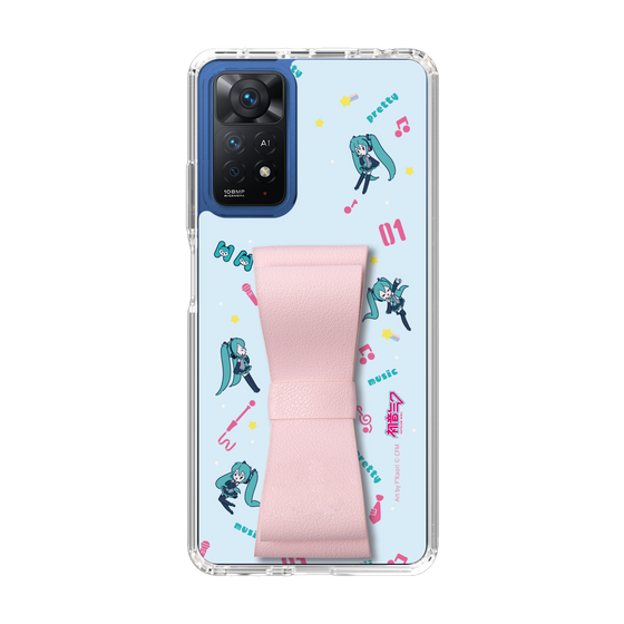 Slim Protection Case - STAND & RING RIBBON Sakura Pink［ HATSUNE MIKU - Ribbon - Instrumental - Blue ］