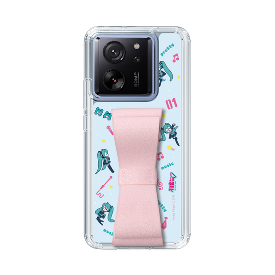 Slim Protection Case - STAND & RING RIBBON Sakura Pink［ HATSUNE MIKU - Ribbon - Instrumental - Blue ］