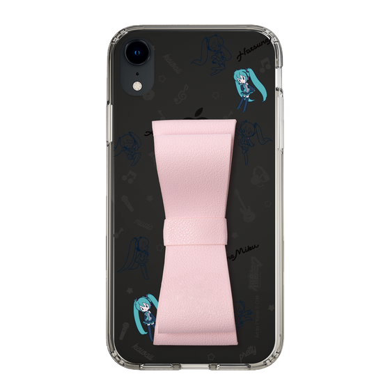 Slim Protection Case - STAND & RING RIBBON Sakura Pink［ HATSUNE MIKU - Ribbon - Instrumental - Monochrome ］