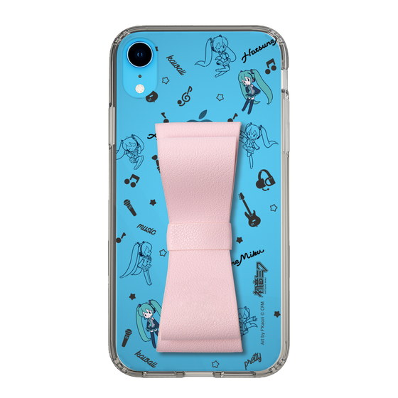 Slim Protection Case - STAND & RING RIBBON Sakura Pink［ HATSUNE MIKU - Ribbon - Instrumental - Monochrome ］