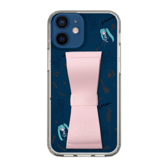 Slim Protection Case - STAND & RING RIBBON Sakura Pink［ HATSUNE MIKU - Ribbon - Instrumental - Monochrome ］