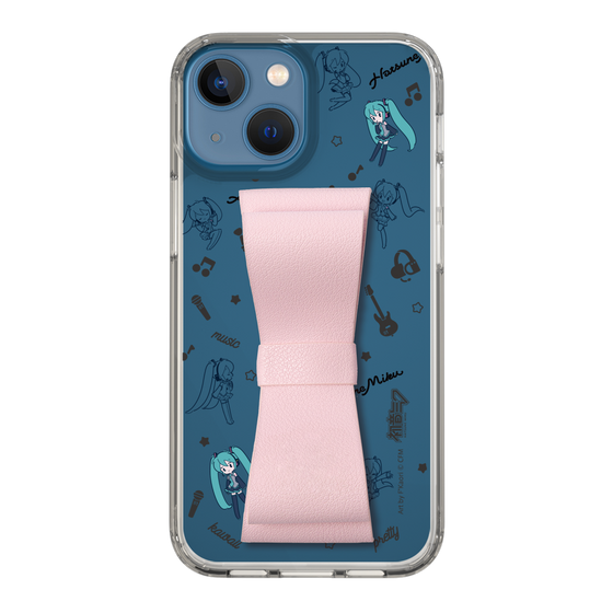 Slim Protection Case - STAND & RING RIBBON Sakura Pink［ HATSUNE MIKU - Ribbon - Instrumental - Monochrome ］