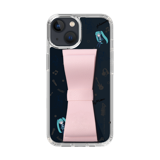 Slim Protection Case - STAND & RING RIBBON Sakura Pink［ HATSUNE MIKU - Ribbon - Instrumental - Monochrome ］