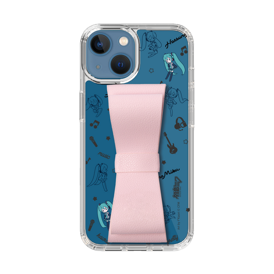Slim Protection Case - STAND & RING RIBBON Sakura Pink［ HATSUNE MIKU - Ribbon - Instrumental - Monochrome ］