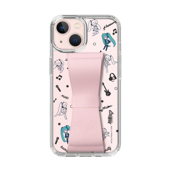 Slim Protection Case - STAND & RING RIBBON Sakura Pink［ HATSUNE MIKU - Ribbon - Instrumental - Monochrome ］