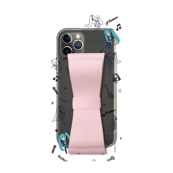 Slim Protection Case - STAND & RING RIBBON Sakura Pink［ HATSUNE MIKU - Ribbon - Instrumental - Monochrome ］