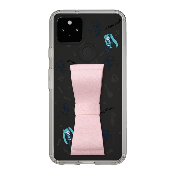 Slim Protection Case - STAND & RING RIBBON Sakura Pink［ HATSUNE MIKU - Ribbon - Instrumental - Monochrome ］
