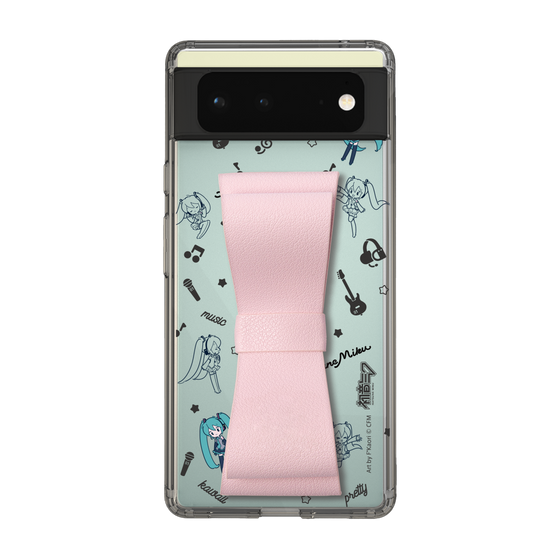 Slim Protection Case - STAND & RING RIBBON Sakura Pink［ HATSUNE MIKU - Ribbon - Instrumental - Monochrome ］