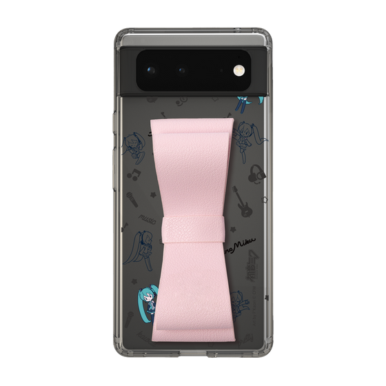 Slim Protection Case - STAND & RING RIBBON Sakura Pink［ HATSUNE MIKU - Ribbon - Instrumental - Monochrome ］