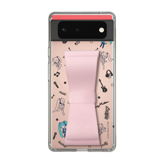 Slim Protection Case - STAND & RING RIBBON Sakura Pink［ HATSUNE MIKU - Ribbon - Instrumental - Monochrome ］