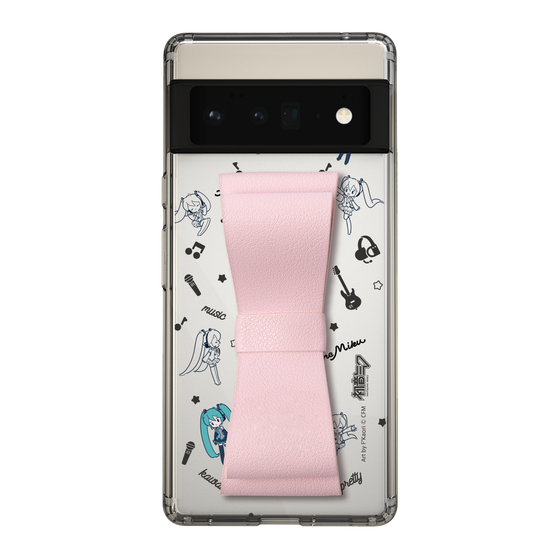 Slim Protection Case - STAND & RING RIBBON Sakura Pink［ HATSUNE MIKU - Ribbon - Instrumental - Monochrome ］