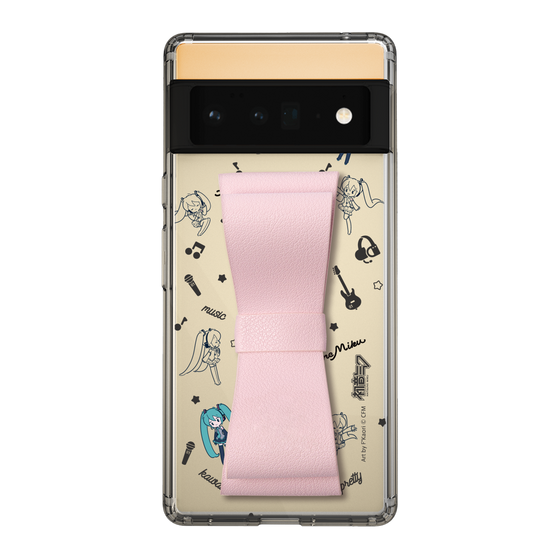 Slim Protection Case - STAND & RING RIBBON Sakura Pink［ HATSUNE MIKU - Ribbon - Instrumental - Monochrome ］