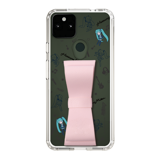 Slim Protection Case - STAND & RING RIBBON Sakura Pink［ HATSUNE MIKU - Ribbon - Instrumental - Monochrome ］