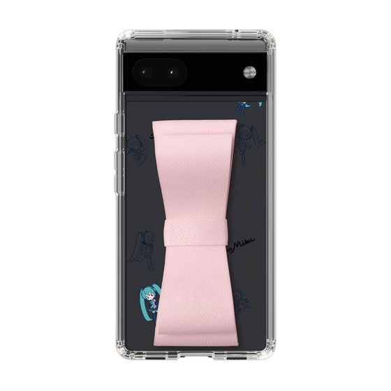 Slim Protection Case - STAND & RING RIBBON Sakura Pink［ HATSUNE MIKU - Ribbon - Instrumental - Monochrome ］