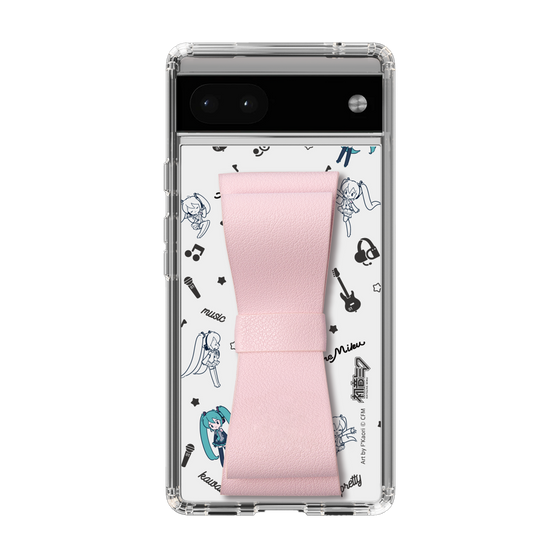 Slim Protection Case - STAND & RING RIBBON Sakura Pink［ HATSUNE MIKU - Ribbon - Instrumental - Monochrome ］