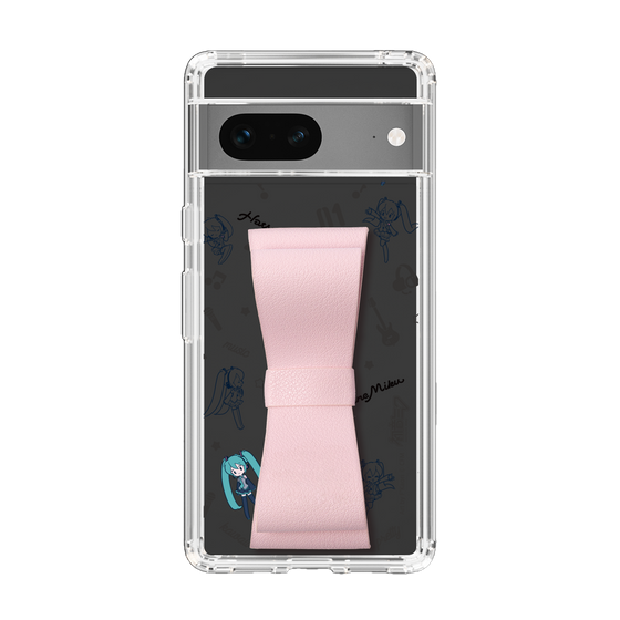 Slim Protection Case - STAND & RING RIBBON Sakura Pink［ HATSUNE MIKU - Ribbon - Instrumental - Monochrome ］