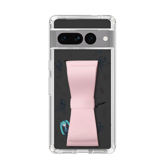 Slim Protection Case - STAND & RING RIBBON Sakura Pink［ HATSUNE MIKU - Ribbon - Instrumental - Monochrome ］