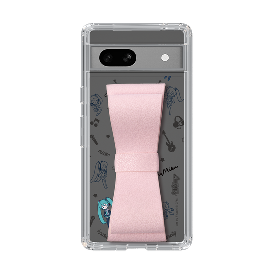 Slim Protection Case - STAND & RING RIBBON Sakura Pink［ HATSUNE MIKU - Ribbon - Instrumental - Monochrome ］