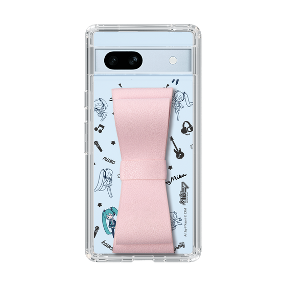 Slim Protection Case - STAND & RING RIBBON Sakura Pink［ HATSUNE MIKU - Ribbon - Instrumental - Monochrome ］