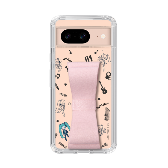 Slim Protection Case - STAND & RING RIBBON Sakura Pink［ HATSUNE MIKU - Ribbon - Instrumental - Monochrome ］