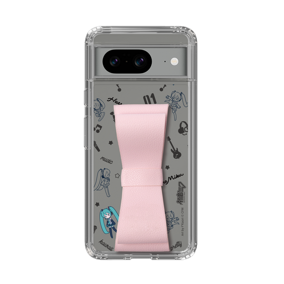Slim Protection Case - STAND & RING RIBBON Sakura Pink［ HATSUNE MIKU - Ribbon - Instrumental - Monochrome ］