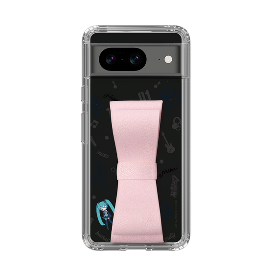 Slim Protection Case - STAND & RING RIBBON Sakura Pink［ HATSUNE MIKU - Ribbon - Instrumental - Monochrome ］