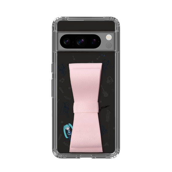 Slim Protection Case - STAND & RING RIBBON Sakura Pink［ HATSUNE MIKU - Ribbon - Instrumental - Monochrome ］