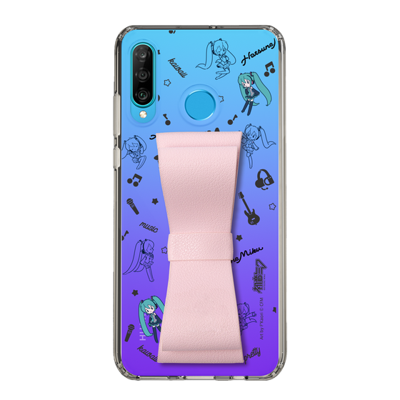 Slim Protection Case - STAND & RING RIBBON Sakura Pink［ HATSUNE MIKU - Ribbon - Instrumental - Monochrome ］