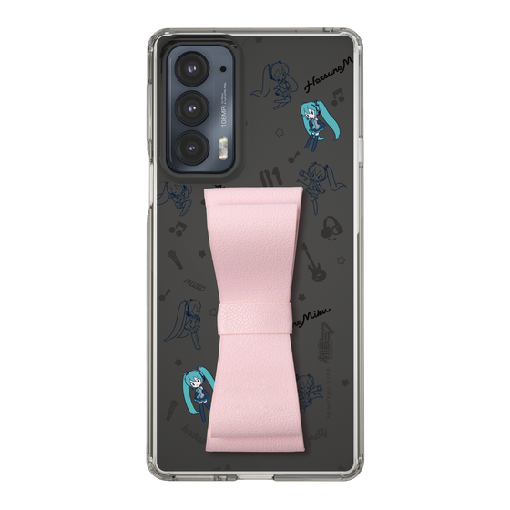 Slim Protection Case - STAND & RING RIBBON Sakura Pink［ HATSUNE MIKU - Ribbon - Instrumental - Monochrome ］