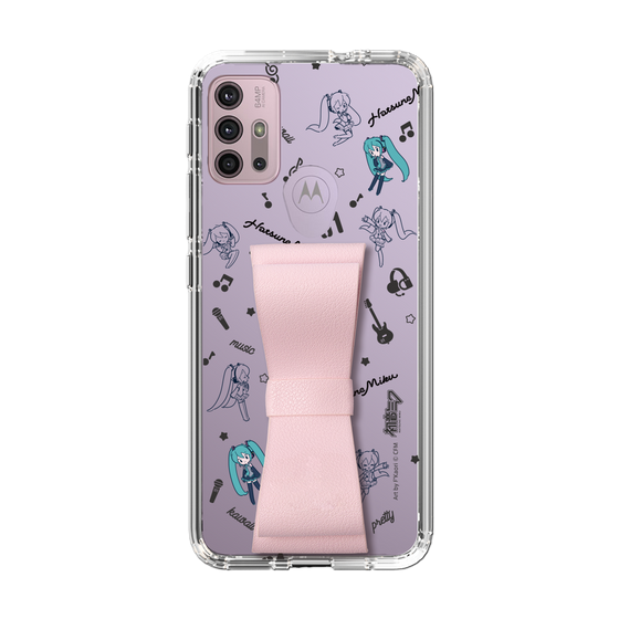 Slim Protection Case - STAND & RING RIBBON Sakura Pink［ HATSUNE MIKU - Ribbon - Instrumental - Monochrome ］
