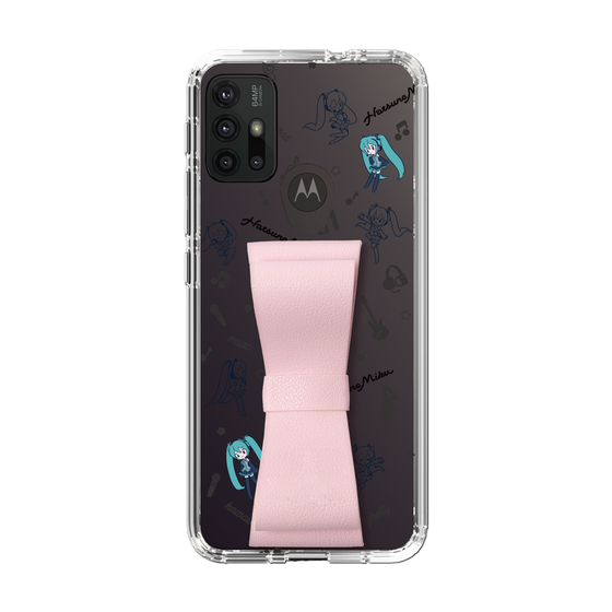 Slim Protection Case - STAND & RING RIBBON Sakura Pink［ HATSUNE MIKU - Ribbon - Instrumental - Monochrome ］