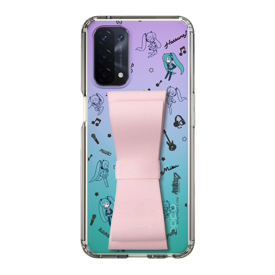 Slim Protection Case - STAND & RING RIBBON Sakura Pink［ HATSUNE MIKU - Ribbon - Instrumental - Monochrome ］