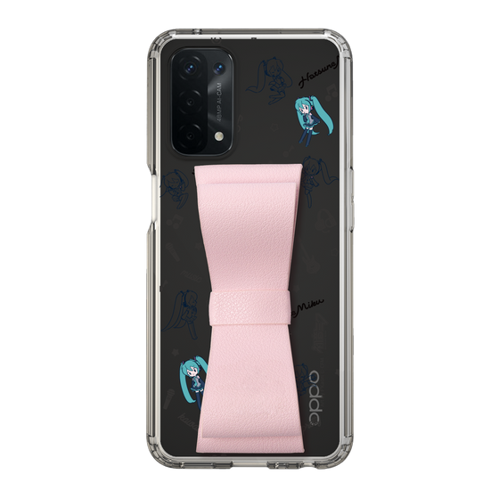 Slim Protection Case - STAND & RING RIBBON Sakura Pink［ HATSUNE MIKU - Ribbon - Instrumental - Monochrome ］