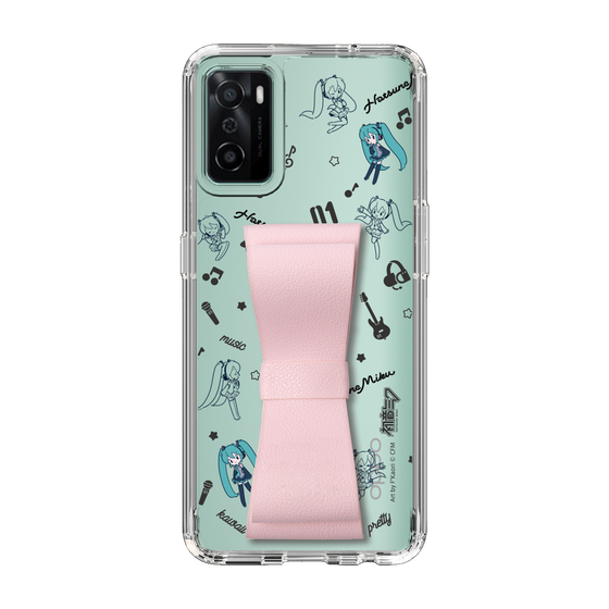 Slim Protection Case - STAND & RING RIBBON Sakura Pink［ HATSUNE MIKU - Ribbon - Instrumental - Monochrome ］